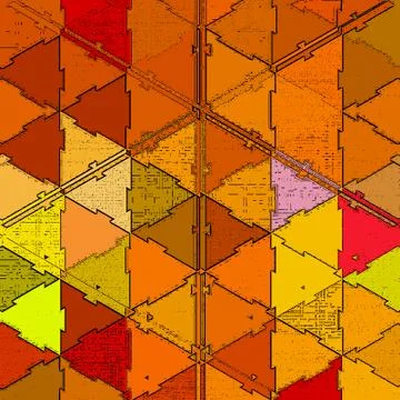 Origami orange polygonal pattern for cover design in autumn style. Modern col Stock Illustration