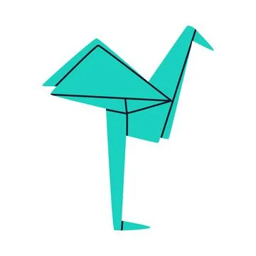 Origami Paper Folding Bird Shape Vector Illustration Stock Illustration