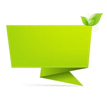 Origami paper with leaf Stock Illustration