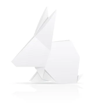Origami paper rabbit vector illustration Stock Illustration