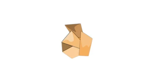 Origami paper shape transforming on white background Stock Footage 313385164