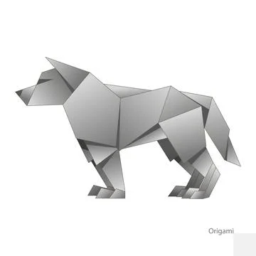 Origami paper wolf vector illustration Stock Illustration