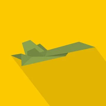 Origami plane icon, flat style Ilustración de archivo