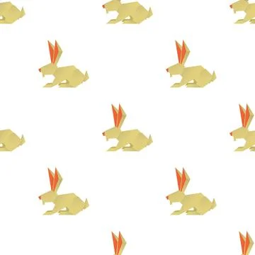 Origami rabbit pattern seamless vector Illustrazione stock