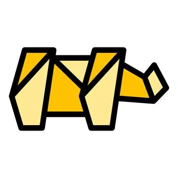 Origami rhino icon vector flat Stock Illustration