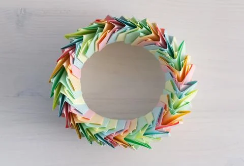 Origami ring, parametric circular structure 库存照片