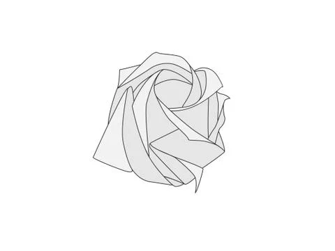Origami Rose Vector Illustrazione stock