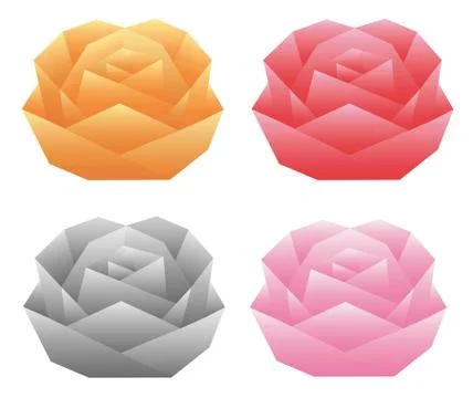 Origami roses Stock Illustration