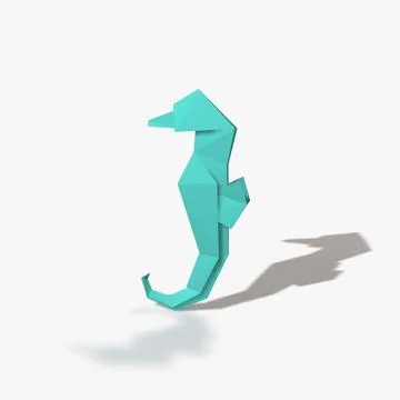 Origami Seahorse 3D Model