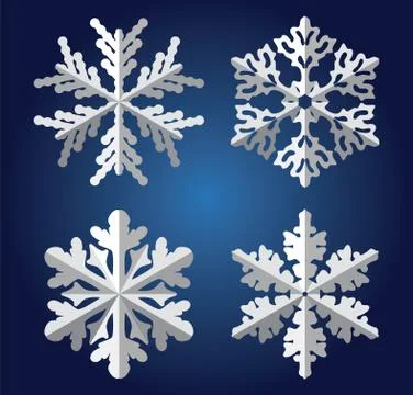 Origami snowflakes Stock Illustration
