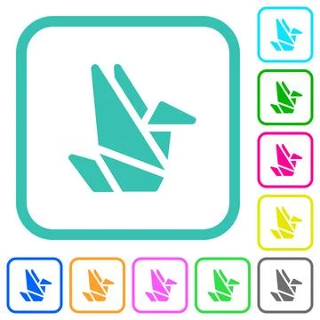 Origami solid vivid colored flat icons イラスト素材