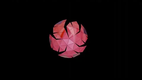 Origami sphere unfolding. 3d animation render Stock Footage 203763349