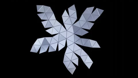 Origami sphere unfolding. 3d animation render Stock Footage 203763359