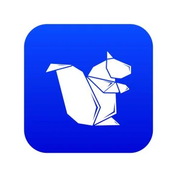 Origami squirrel icon blue vector Stock Illustration