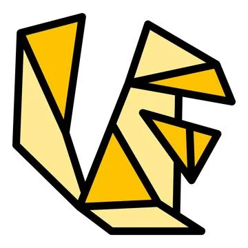 Origami squirrel icon vector flat Stock Illustration