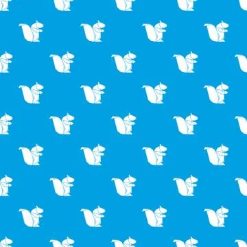 Origami squirrel pattern seamless blue Stock Illustration