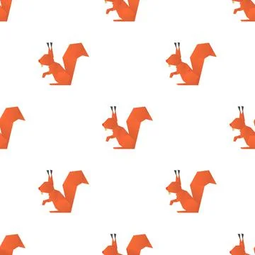 Origami squirrel pattern seamless vector Illustrazione stock