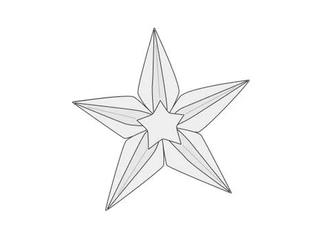 Origami Star Flower Vector Illustrazione stock