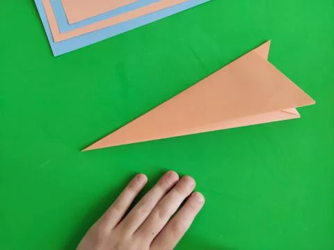 Origami step by step. How to make a paper bunny for Easter greetings Stock Photos