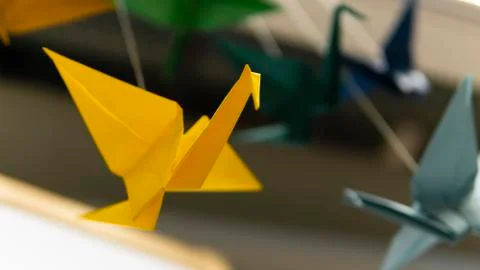 Origami stork Stock Photos