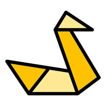 Origami swan icon vector flat Stock Illustration
