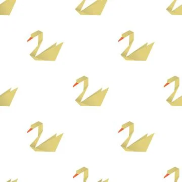 Origami swan pattern seamless vector Illustrazione stock