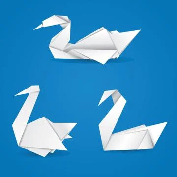 Origami swans Stock Illustration