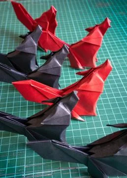 With the origami technique, it makes the wolf animal Stock Photos