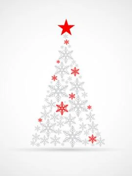 Origami tree of snowflakes Illustration