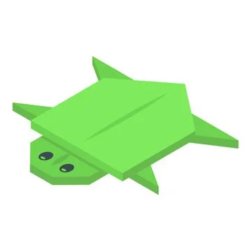 Origami turtle icon isometric vector. Cute animal 스톡 일러스트