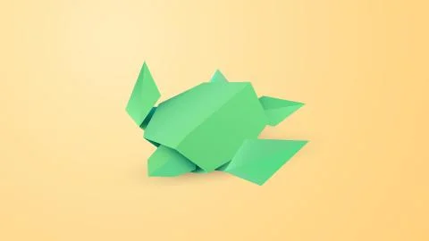 Origami turtle on sand vector art Stock Illustration