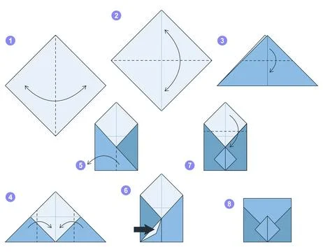 Origami tutorial for kids. Origami cute Letter. Ilustración de archivo