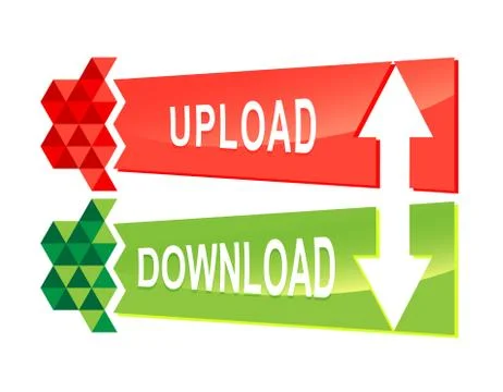 Origami upload download Stock Illustration