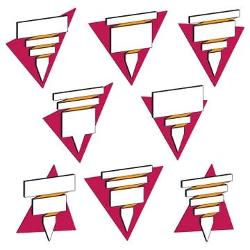 Origami vector infographic. Text pointers. Set of banners pointers in isometry Stock Illustration