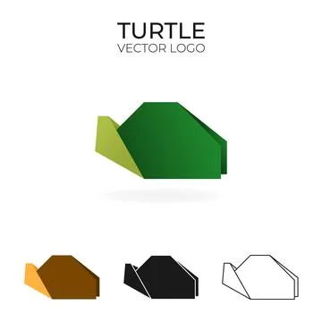 Origami vector logo and icon with turtle. Illustrazione stock