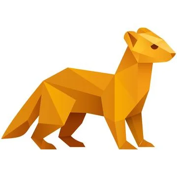 Origami Weasel – Polygonal Vector Art Stock Illustration