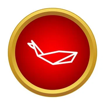 Origami whale icon representing sea animal creativity 스톡 일러스트