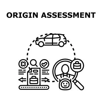 Origin assessment business process for car valuation 스톡 일러스트