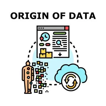 Origin of data vector concept illustration 스톡 일러스트