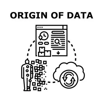 Origin of data vector concept illustration Stock Illustration