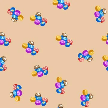 Origin of life unsolved mystery isometric icon seamless pattern Stock Illustration