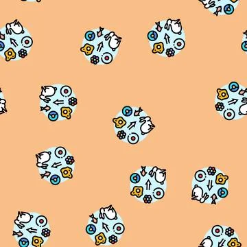 Origin of life unsolved mystery vector seamless pattern Stock Illustration