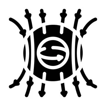 The origin of magnetic fields mystery glyph icon vector illustration イラスト素材