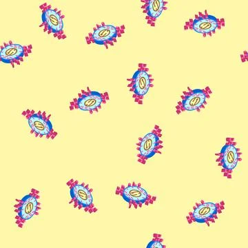 The origin of magnetic fields mystery isometric icon seamless pattern Stock Illustration