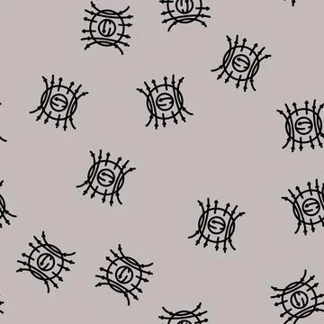 The origin of magnetic fields mystery line vector seamless pattern イラスト素材