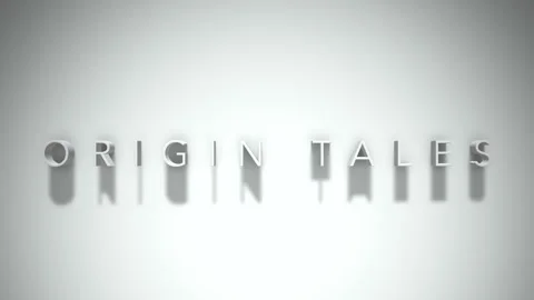 Origin tales 3D title animation with shadows on a white background Stock Footage 297857116