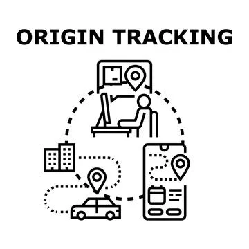Origin tracking logistics and delivery system concept Stock Illustration