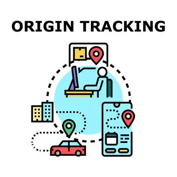 Origin tracking logistics and delivery system concept Stock Illustration