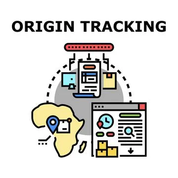 Origin tracking parcels using delivery logistic system Stock Illustration