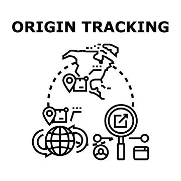 Origin tracking traceability shipping delivery concept vector Stock Illustration